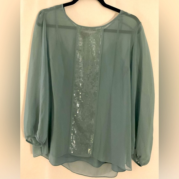 Talbots dressy evening blouse set with matching cami underneath. - Picture 2 of 4